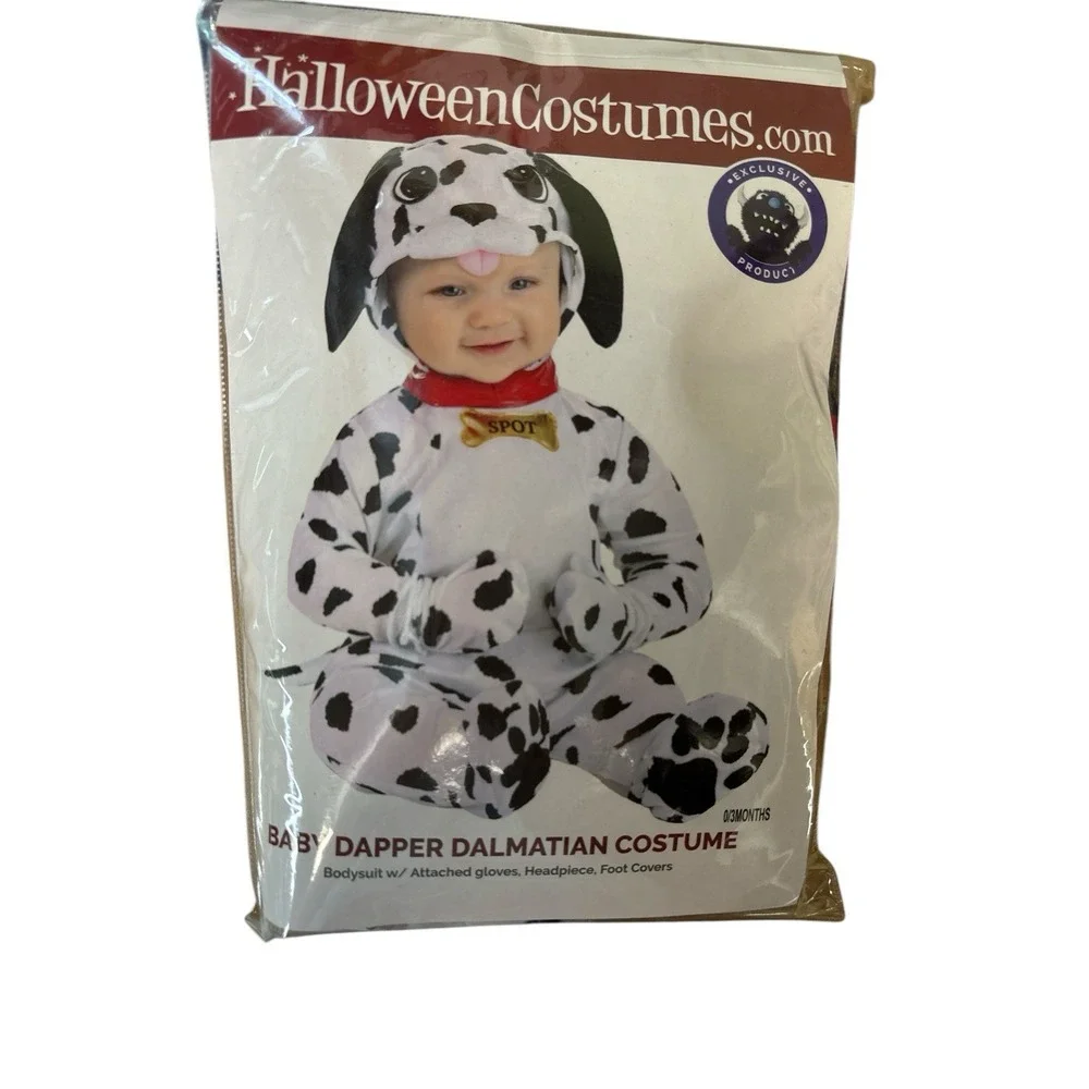 Halloween Infant Baby Dapper Dalmatian Puppy Dog Costume SIZE 0/3‎ Months